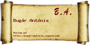Bugár Antónia névjegykártya